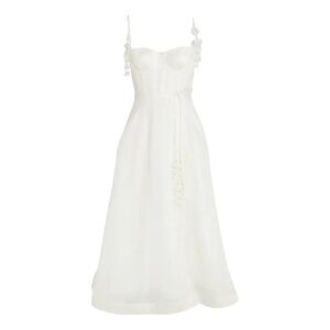 Zimmermann Wonderland Corset White Midi-Dress Size 2 (US 8)
